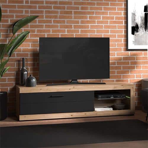 Detalle del mueble TV Remo en Artisan y Negro