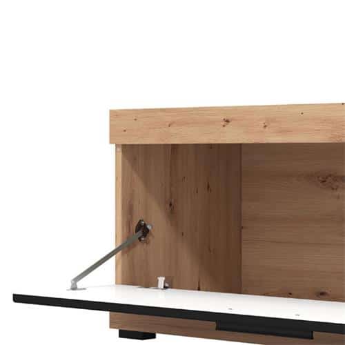 Estante de cristal del mueble TV Remo Artisan y Negro