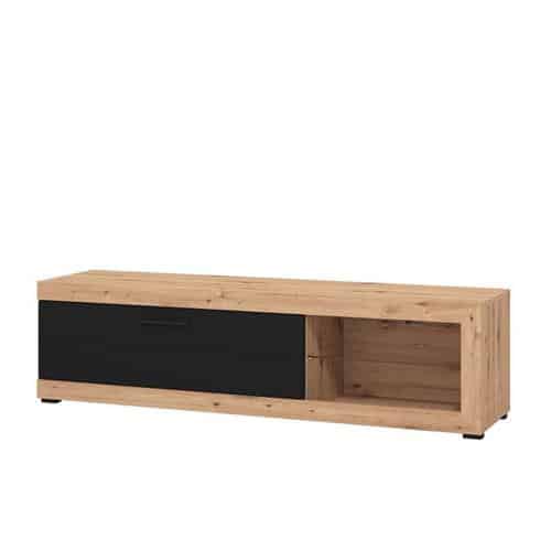 Vista lateral del mueble TV Remo Artisan y Negro
