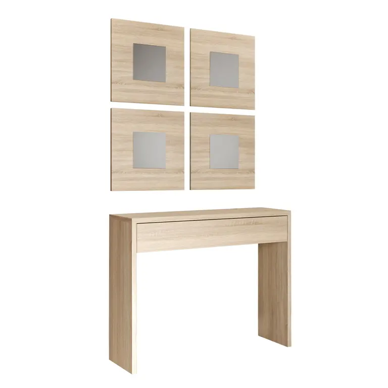 Consola con cajón y 4 espejos para recibidor GP.294
