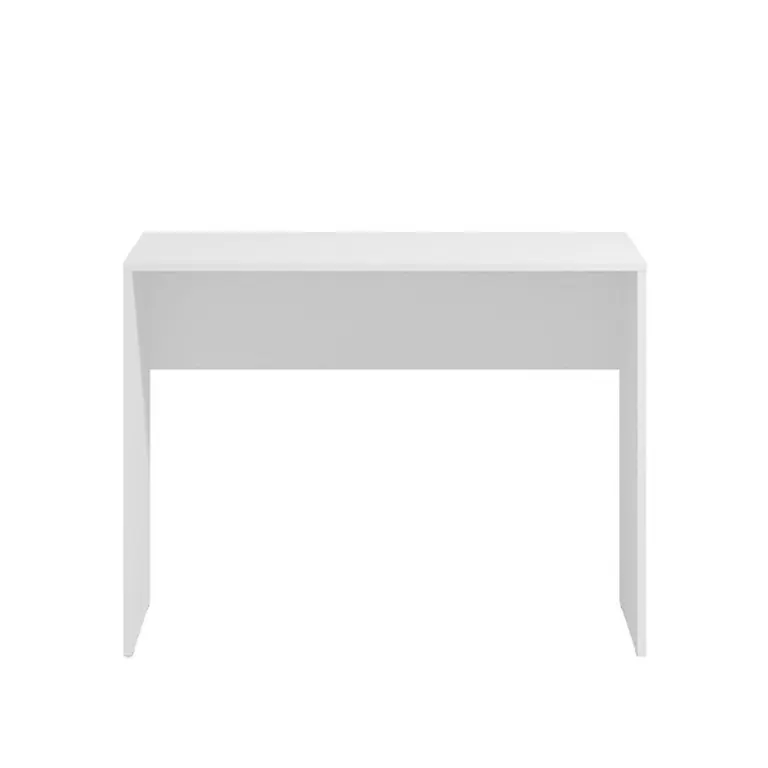 Mesa de estudio Diofant blanca vista de frente con hueco inferior abierto