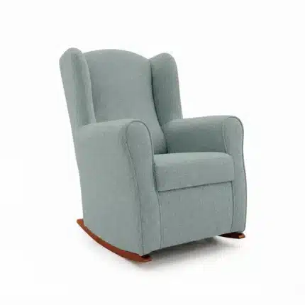 Sillón balancín tapizado Moret jade vista frontal