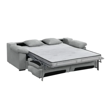 Sofá cama italiano Titan gris claro abierto