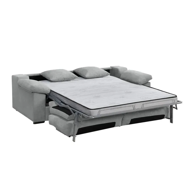 Sofá cama italiano Titan gris claro abierto