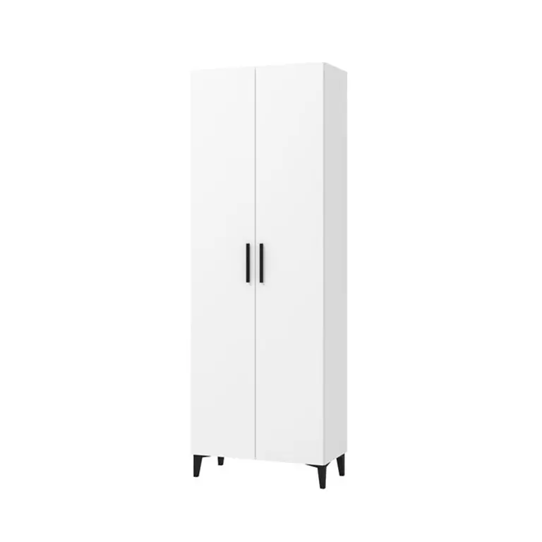 Zapatero alto Buseto blanco de 2 puertas y 195 cm en perspectiva