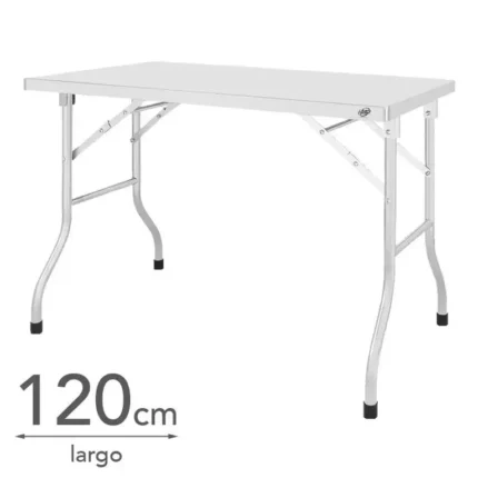 Mesa de trabajo inox plegable Larryhouse de 120x60 cm, vista principal