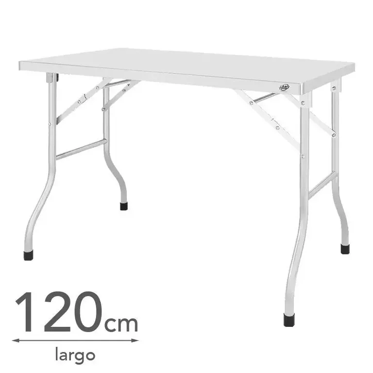 Mesa de trabajo inox plegable Larryhouse de 120x60 cm, vista principal