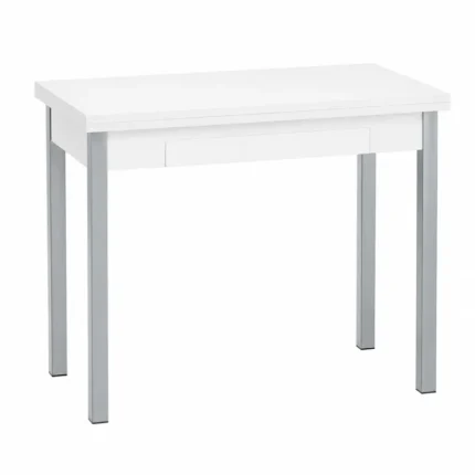 Mesa libro de cocina GQ.430 blanca y plata cerrada a 90x40 cm