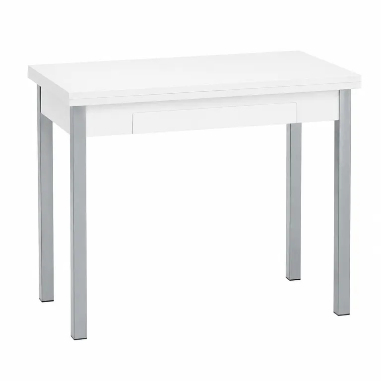 Mesa libro de cocina GQ.430 blanca y plata cerrada a 90x40 cm