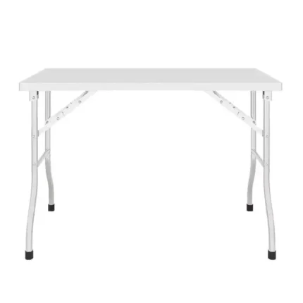 Mesa de trabajo inox plegable de 120 cm, vista frontal
