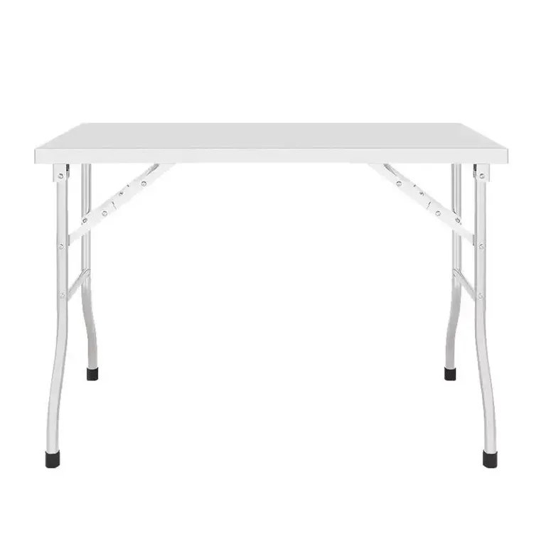 Mesa de trabajo inox plegable de 120 cm, vista frontal