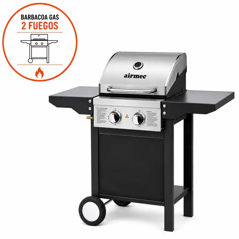 Barbacoa de gas Terra 2 fuegos Airmec vista principal