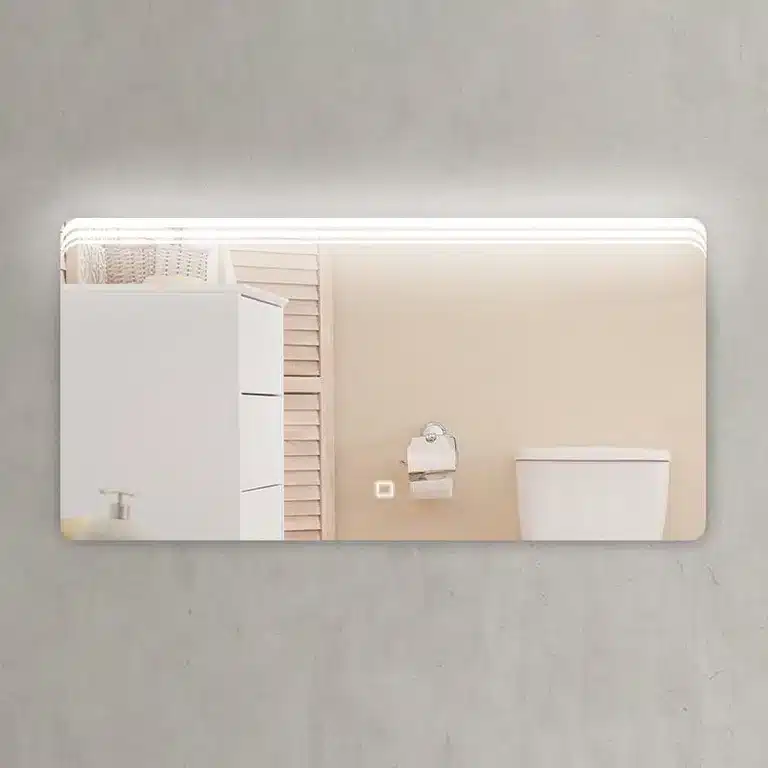 Vista del espejo de baño LED Bucarest de 100x60 cm