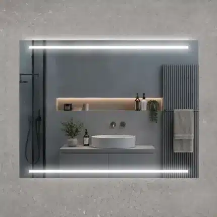 Segunda vista del espejo Dominica 80x60 con luz LED