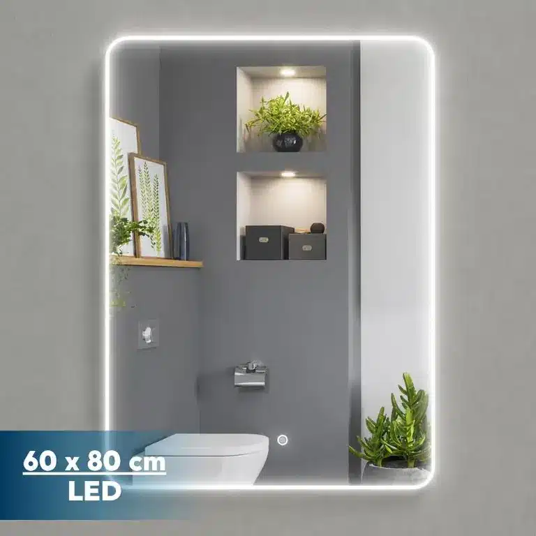 Espejo LED Madeira Benotti 60x80 con bordes redondeados