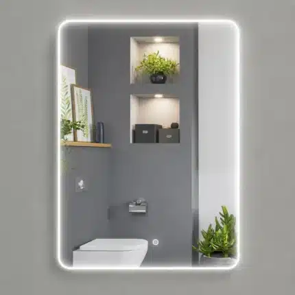 Segunda vista del espejo Madeira 60x80 con luz LED
