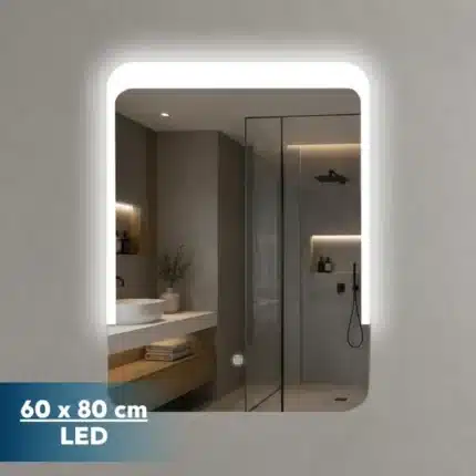 Espejo LED Tuvalu Benotti 60x80 con esquinas redondeadas