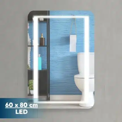 Espejo LED Zurich Benotti 60x80 con bordes redondeados