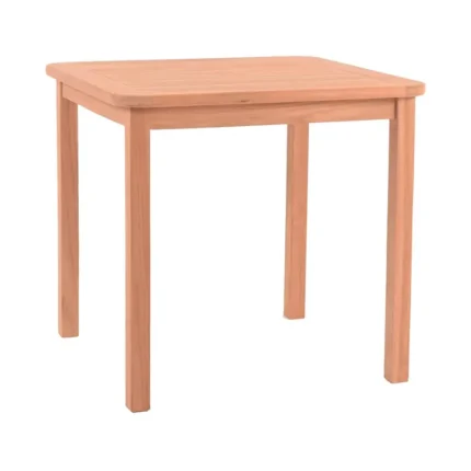 Mesa cuadrada de teca Bali 80x80 cm de 80 × 80 × 75 cm sobre fondo blanco