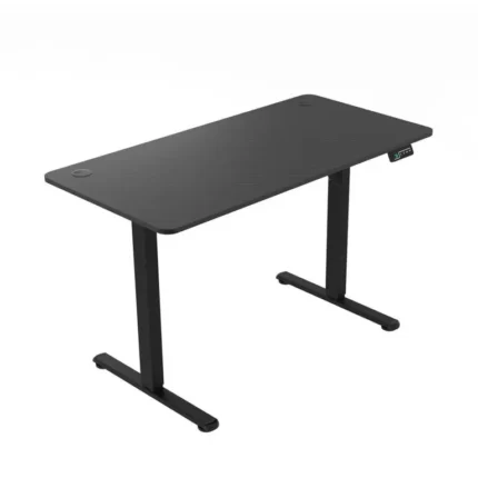 Mesa gaming elevable 120x60 TB700 negra, vista de tres cuartos