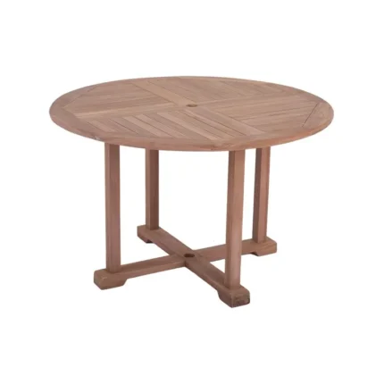 Mesa redonda de teca Umbrella 100 cm de Ø100 × 75 cm sobre fondo blanco