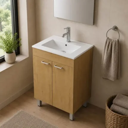 Detalle del acabado wengué del mueble Canis de 80 cm