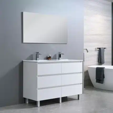Mueble de baño Mika de 120 cm con doble lavabo y espejo