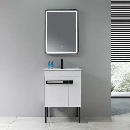 Mueble de baño Pegaso blanco de 61 cm con lavabo cerámico