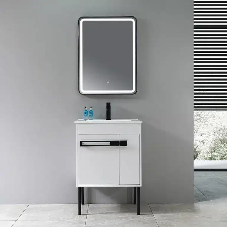 Mueble de baño Pegaso blanco de 61 cm con lavabo cerámico