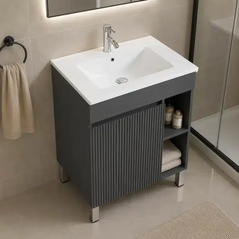 Vista del conjunto Roxana con mueble y lavabo