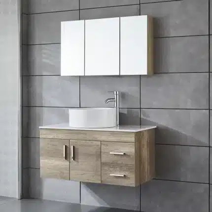 Mueble baño suspendido Beta 80 cm roble con lavabo