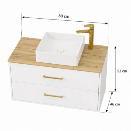 mueble baño suspendido Calma 80 cm vista 5
