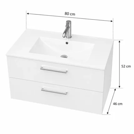 mueble baño suspendido Cipres 80 cm vista 5