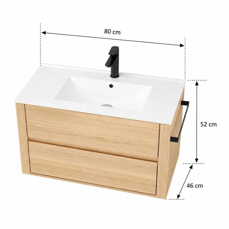 mueble baño suspendido Cris 80 cm vista 5