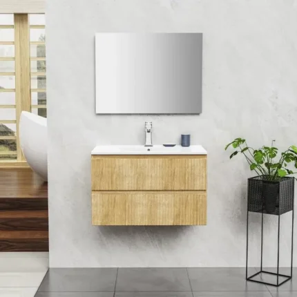 mueble baño suspendido Dalia 80 cm haya