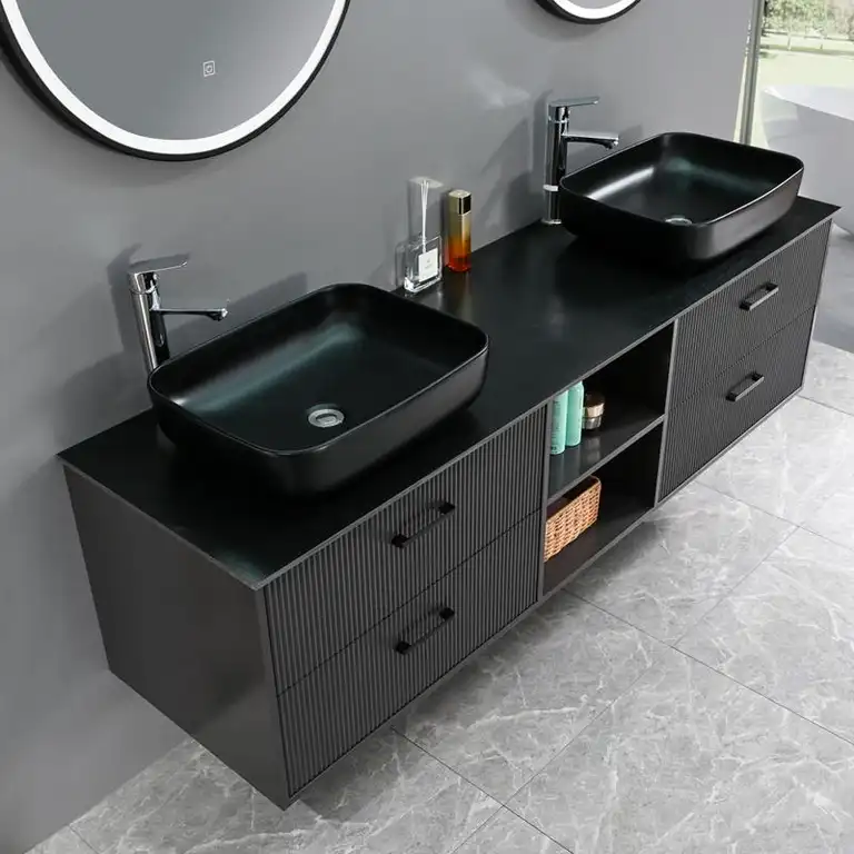 Vista 3 del mueble baño suspendido Dara 180 cm
