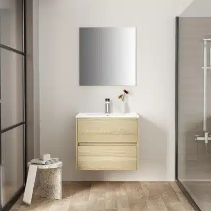 mueble baño suspendido Encina 60 cm haya