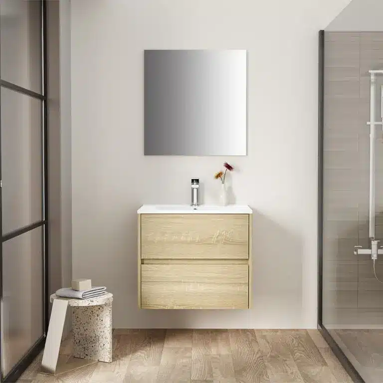 mueble baño suspendido Encina 60 cm haya