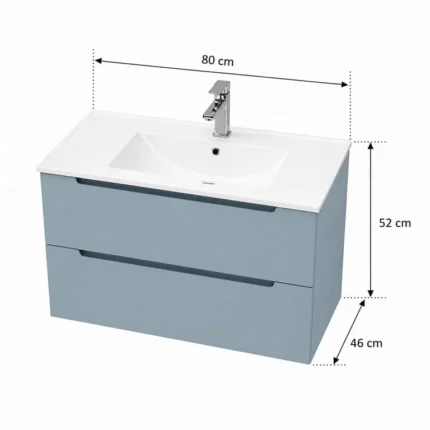 mueble baño suspendido Gael 80 cm vista 5