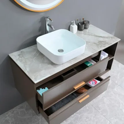 Vista 3 del mueble baño suspendido Leia 120 cm