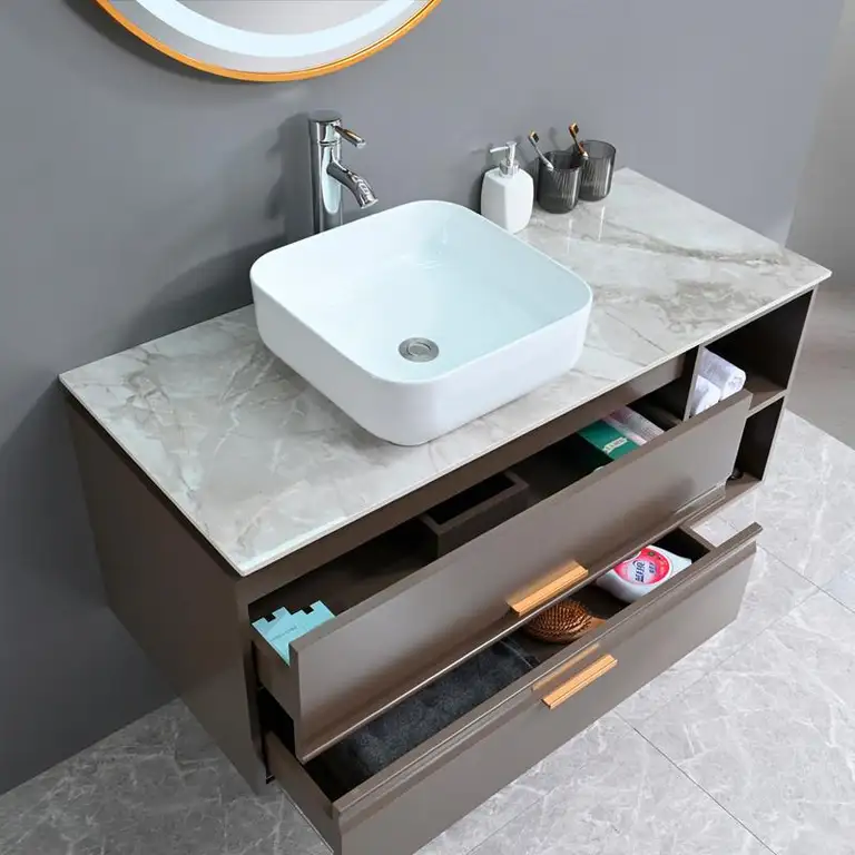 Vista 3 del mueble baño suspendido Leia 120 cm