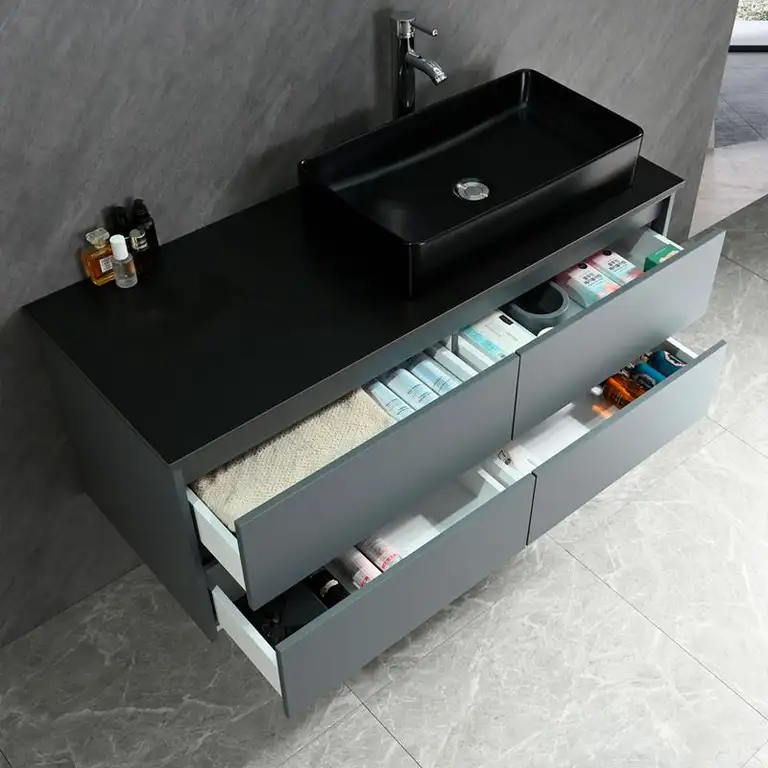Vista 4 del mueble baño suspendido Malva 120 cm