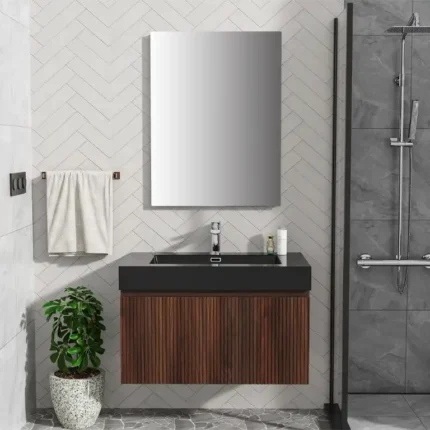 mueble baño suspendido Mar 80 cm wengué