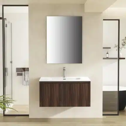 mueble baño suspendido Nil 80 cm roble vista principal
