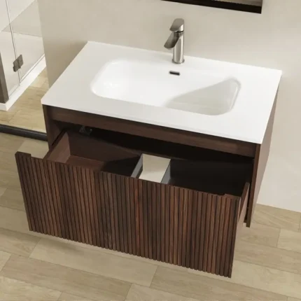 mueble baño suspendido Nil 80 cm roble vista 4