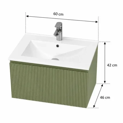 mueble baño suspendido Pau 60 cm vista 5