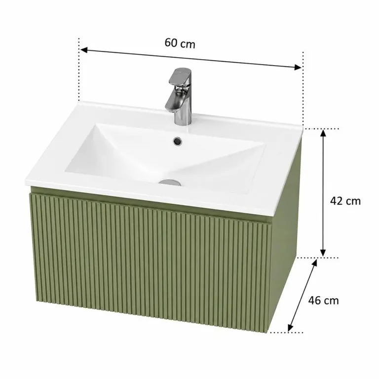 mueble baño suspendido Pau 60 cm vista 5