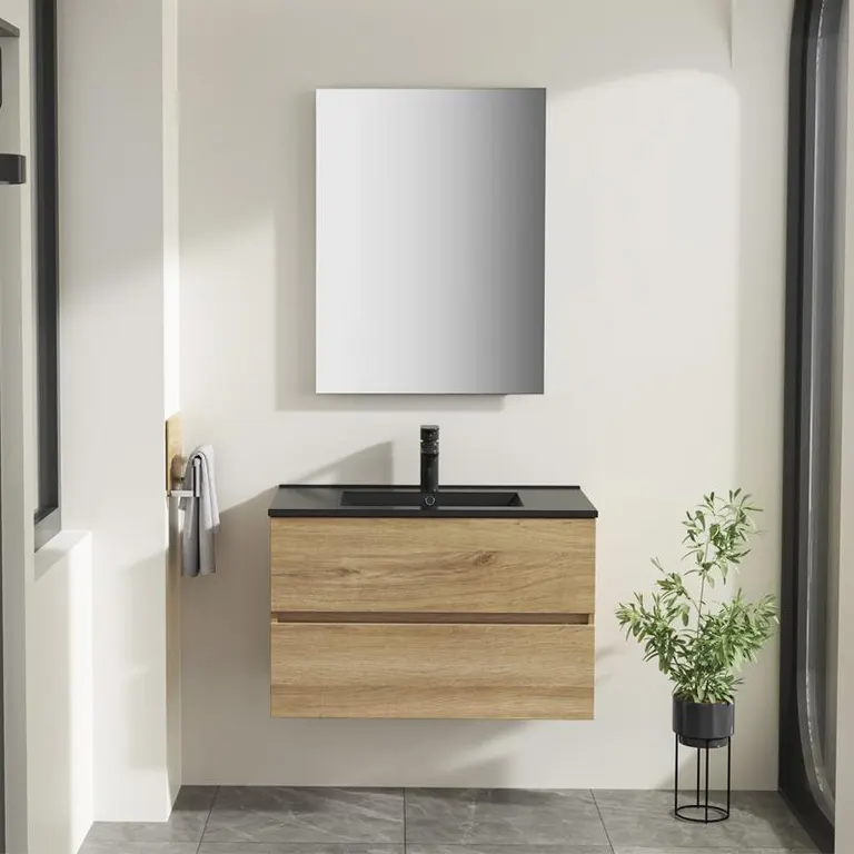 mueble baño suspendido Pol 80 cm haya