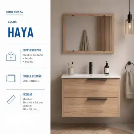 mueble baño suspendido Royal 80 cm vista 2
