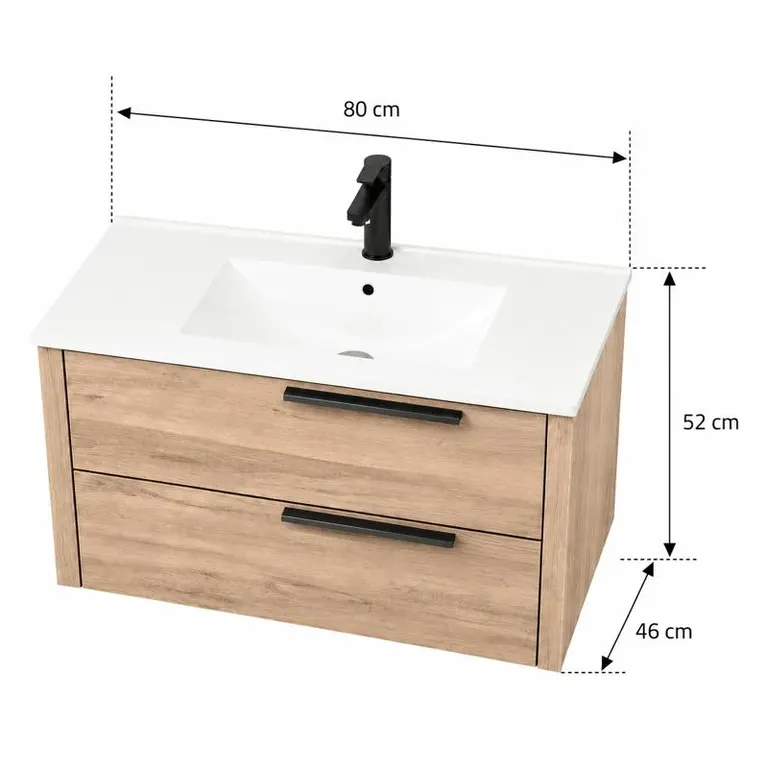 mueble baño suspendido Royal 80 cm vista 5